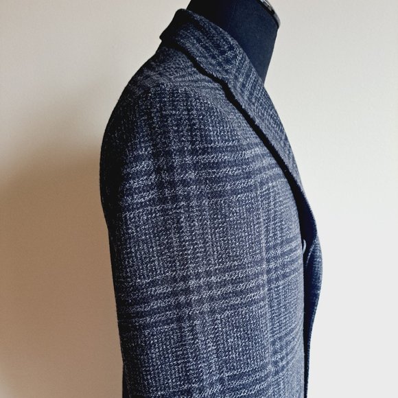 NEW Pal Zileri Wool Plaid Dark Grey Coat Jacket Size 48/S - Picture 4 of 16